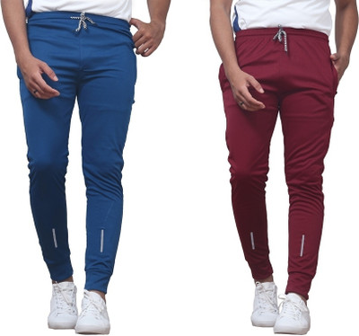 DRB CREATION Solid Men Blue, Maroon Track Pants