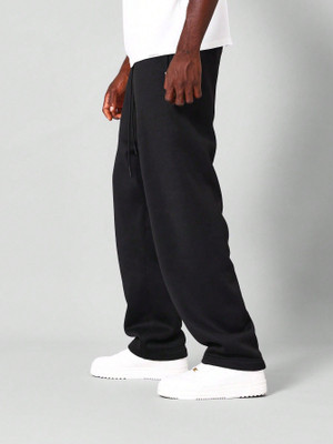 TRUFFLEGUM Loose Fit Men Black Trousers