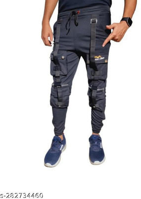 gazzet Colorblock Men Black Track Pants