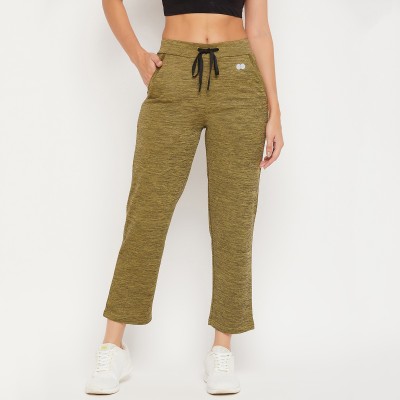 Clovia Self Design Women Green Track Pants