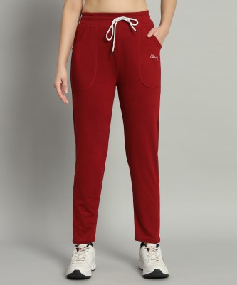 GRAND MALBORK Solid Women Maroon Track Pants