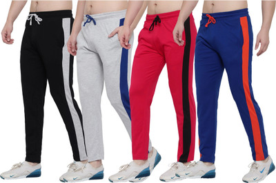 MYOO Striped Men Grey Track Pants