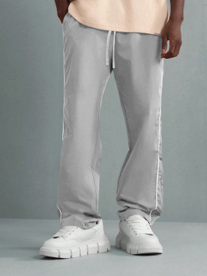 Rajovati Solid Men Silver Track Pants