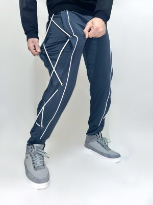 MOOZI Self Design Men Grey Track Pants