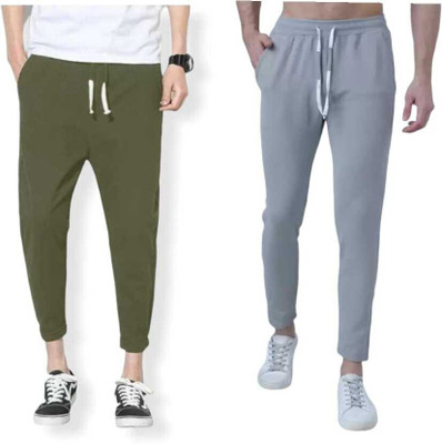 Divdot Solid Men Green, Grey Track Pants
