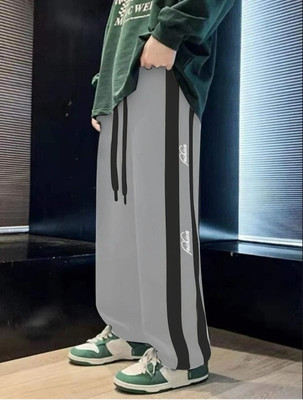 MACK JONNEY Striped Men Grey Track Pants