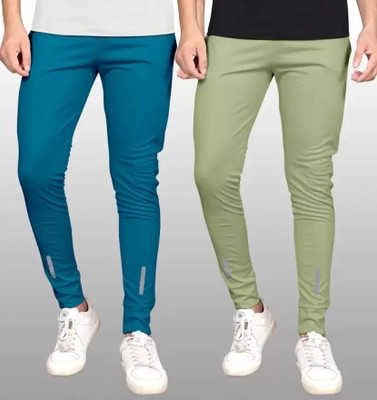 GAJVU Printed Men Blue, Olive Track Pants