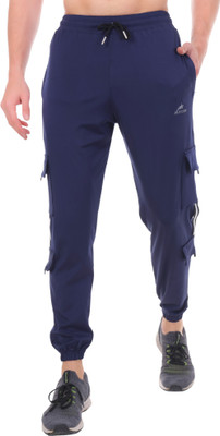 Jaxcion Solid Men Dark Blue Track Pants