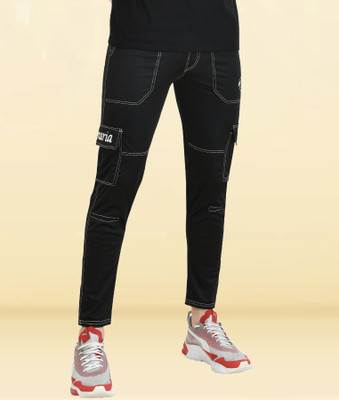 mevan Solid Men Black Track Pants