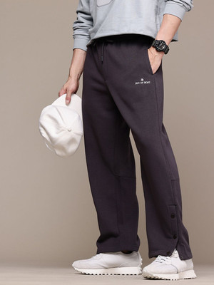 WROGN Solid Men Brown Track Pants