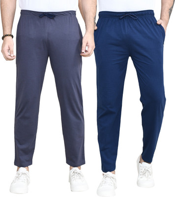 altius Solid Men Blue, Black Track Pants