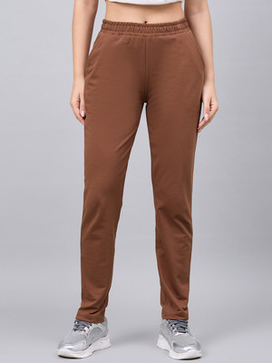 98 Degree North Solid Women Brown Track Pants