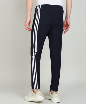mank D Striped Men Blue Track Pants