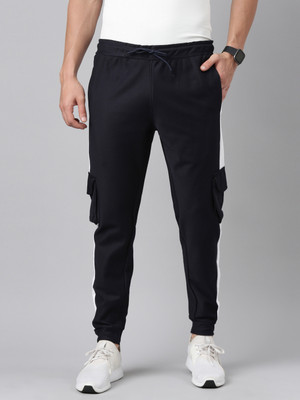 MADSTO Colorblock Men Dark Blue Track Pants