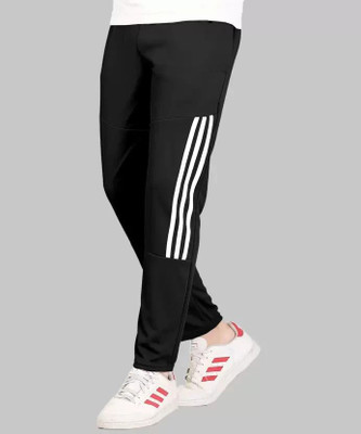 Covett Striped Men Black Track Pants