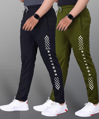 MSREALSON Printed Men Black, Olive Track Pants
