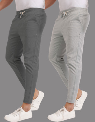 Z-DEVIL Solid Men Silver, Grey Track Pants