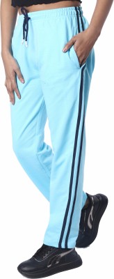 London Hills Striped Women Light Blue Track Pants