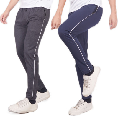 WILD CAMO Striped Men Grey, Blue Track Pants