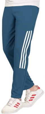 Cronix Striped Men Light Blue Track Pants