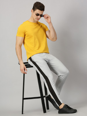 BOLDER Colorblock Men Silver Track Pants