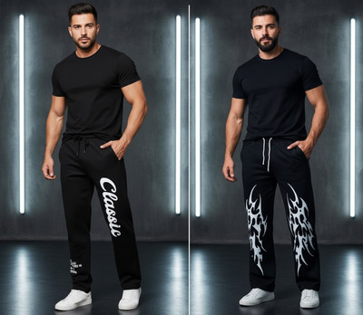 McCARTHY Printed Men Black Track Pants