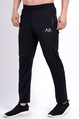 A R Empire Solid Men Black Track Pants