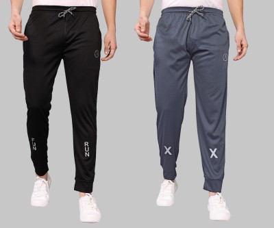 Kashvi Self Design Men Black, Grey Track Pants