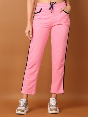 V-MART Solid Women Pink Track Pants