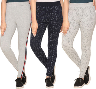 Weboasis Printed Women Grey, Blue Track Pants