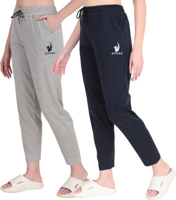 STYOXA Solid Women Grey, Dark Blue Track Pants
