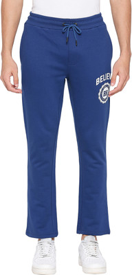 BEING HUMAN Solid Men Blue Track Pants