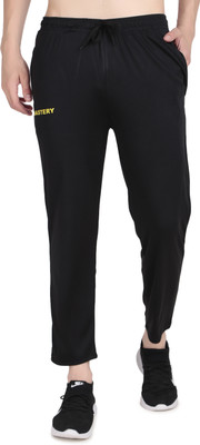MASTERY Striped Men Black Track Pants
