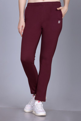A&Y Solid Women Maroon Track Pants