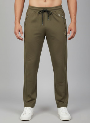 Sandpiper Solid Men Dark Green Track Pants