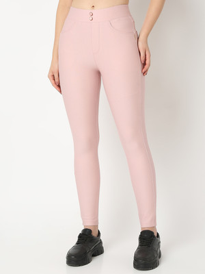 Spykar Self Design Women Pink Track Pants