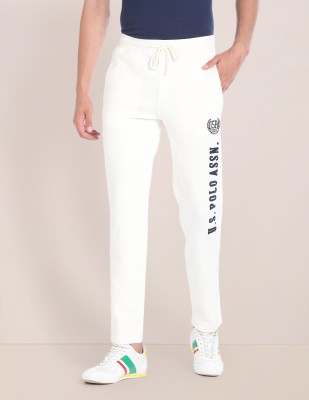 U.S. POLO ASSN. Printed Men White Track Pants