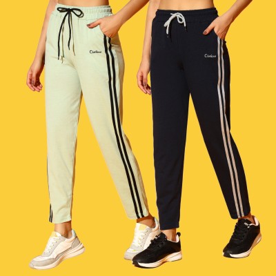 Clothmaster Striped Women Black, Beige Track Pants