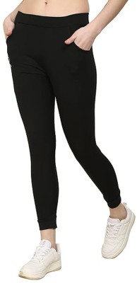 Samsad Collections Solid Women Black Track Pants