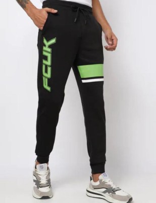 French Connection Graphic Print Men Black Track Pants