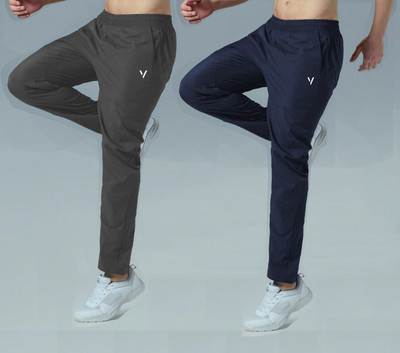 Vitaan Solid Men Dark Blue, Grey Track Pants