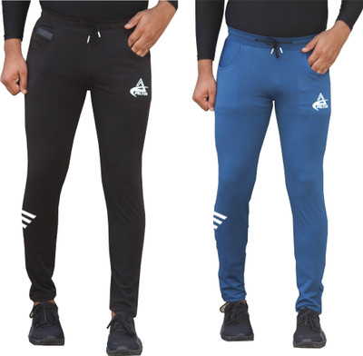 pelton Printed Men Black, Light Blue Track Pants