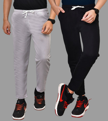 FAINTER Solid Men Grey, Black Track Pants