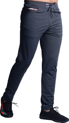 KHOZI Solid Men Grey Track Pants