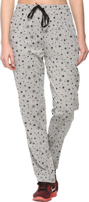 HouseOfCommon Printed Women Grey Track Pants