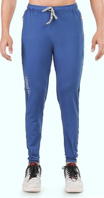 24 Street Solid Men Blue Track Pants