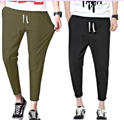 AlamTshirt Self Design Men Olive, Black Track Pants