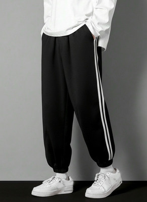 Dockstreet Solid Men Black Track Pants
