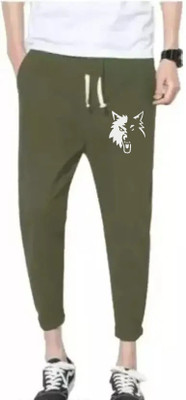 TIARA WORLD Self Design Men Green Track Pants