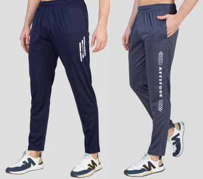 Zeffit Printed Men Dark Blue, Grey Track Pants